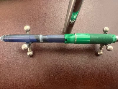 Geha Stifte Füllfederhalter 704 Grün Bullauge + Style 714 Chrom Write Etui 