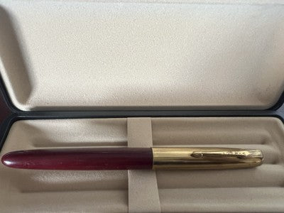 Vis Pen Stift Füllfederhalter Bordeaux Autovac Feder Gold Schreibt Vintage