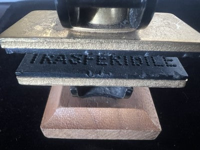 🔴 JUSTRITE precision 2-Sided Wood Brass Sheet Marking Desk Stamp 