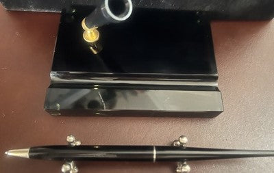 Omas Sphere Penholder Base Glass Smoke Omassfera Desk Vintage 