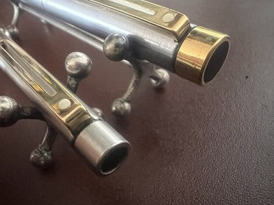 🔴 SHEAFFER penna sfera + roller Imperial Triumph metallo cromato profili dorati