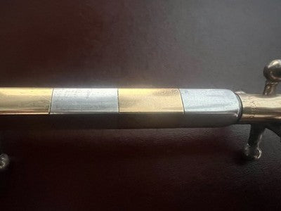 PLUMA GUCCI Esfera De Plata 925 Baño De Oro Sección Cuadrada Vintage