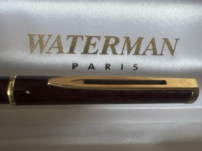 🔴 WATERMAN penna sfera Paris lacca marmorizzata profili dorati scrive