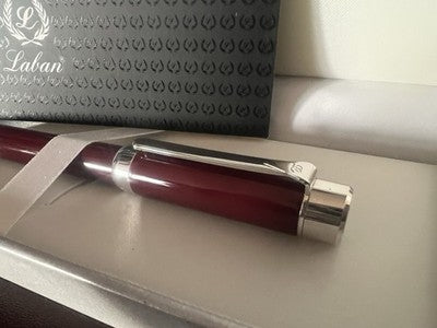 🔴 LABAN penna stilografica Britannia lacca blordeaux pennino M nuova NOS