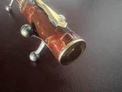 EPENCO Pluma Stylográfica De Celuloide Marmoleado A Palanca Vintage 
