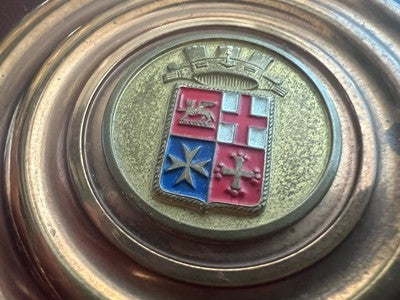 Marine Militaire Médaille Presse-Papier de Bureau Laiton Avec Écusson