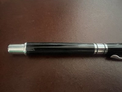 🔴 NIJI penna stilografica lacca nera profili cromati pennino Iridium 2 astuccio