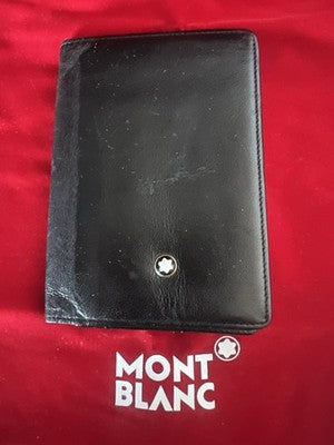 🔴 Schwarzes MONTBLANC Kreditkartenetui aus Leder mit Box und Garantie 