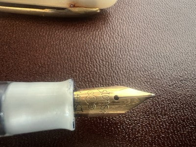 Estense Stylo-Plume Stylo à Plume Celluloid Or 14K Écrit Boîte Vintage