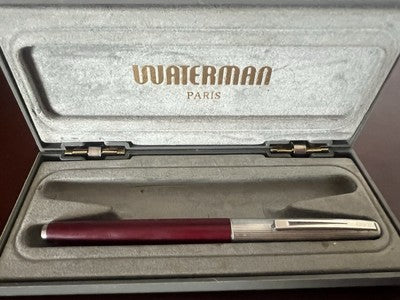 🔴 WATERMAN penna stilografica Flash bordeaux scrive con cartucce vintage
