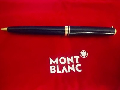 🔴 MONTBLANC penna sfera Generation blu con profili dorati scrive no clip