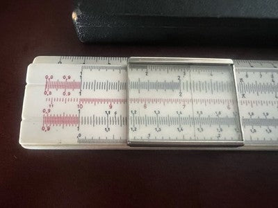 🔴 ALBERT NESTLER Regel Nr. 23 RA Rietz System Taschenrechner Vintage-Gehäuse
