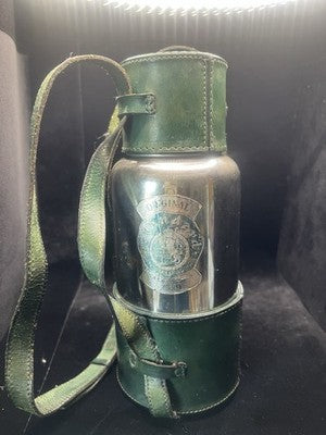 Bidon ORIGINAL STANDARD Acier Bandoulière Cuir Vert Cousu Main Vintage 