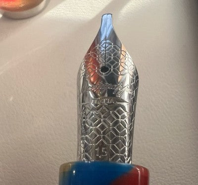 🔴 MONTEGRAPPA stilografica Ducale Murano resina iridescente pennino 1.5 Stub