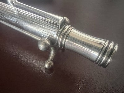 🔴 Penna sfera cromata e lacca nera placcata argento scrive