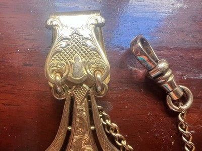 Chain Pocket Watch Victorian Chatelaine Seal Pinchbeck Antique 1800 N.3