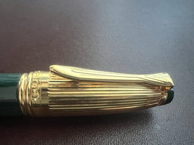 🔴 OSAMA penna stilografica mini da agenda lacca verde e dorata scrive vintage