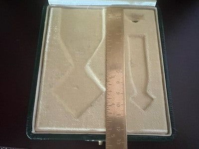 🔴 Scatola Medaglie Valore Onorificenze Vintage Pelle Verde Interno Sagomato