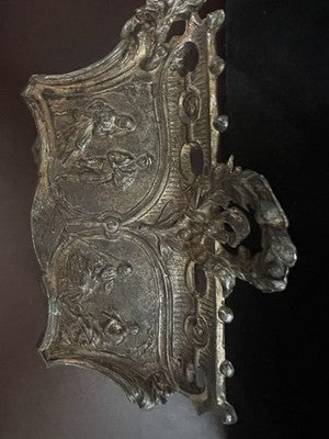 Porte Calameau Métal En Relief mit Szenen Bucoliques Paysages Marins Vintage 