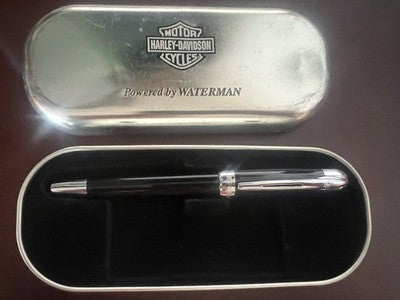 🔴 WATERMAN penna stilografica HARLEY DAVIDSON moto pennino F con astuccio latta