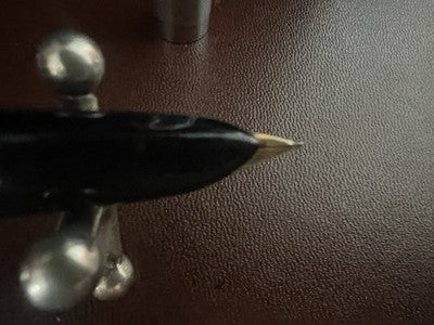🔴 UNIVERSAL penna stilografica nera con pistone scrive vintage 1940