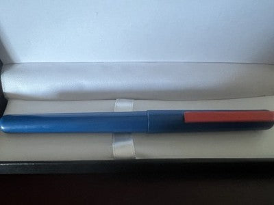 🔴 KREUZER penna stilografica blu arancione a cartuccia Germany vintage '70