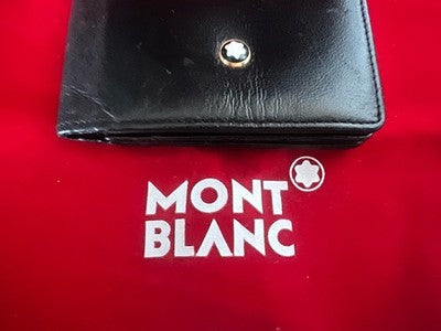 🔴 Schwarzes MONTBLANC Kreditkartenetui aus Leder mit Box und Garantie 