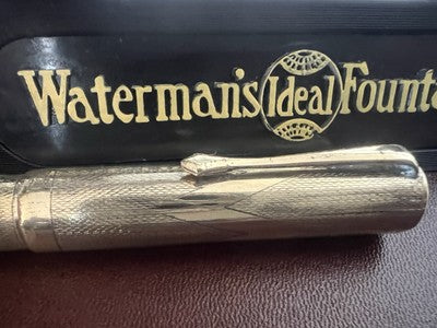 🔴 WATERMAN'S penna stilografica 52 placcata pennino ORO a leva scrive vintage