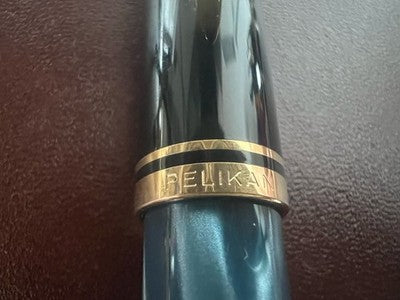 Pelikan Stylo-Plume Sphère K200 Marbled Blue Grain Irisés Vintage 1980