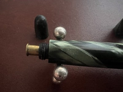 🔴 ASTURA penna stilografica verde celluloide pennino ORO 14 kt scrive vintage