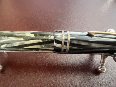 Bernard Pen Fountain Pen Celluloid Green Marbled Marking Vintage '40