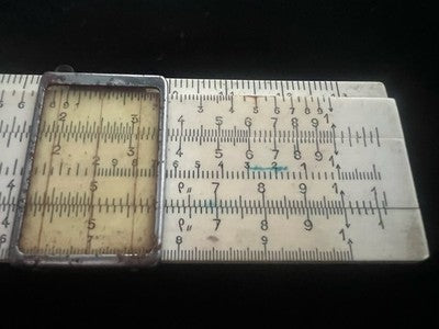 🔴 Vintage advertising slide rule UNIS France SOLEX N°6 with vintage sheath 