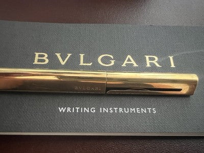 Bulgari Pen Sphere Eccentric Twist Plated Gold Pencil Case Warranty Marking