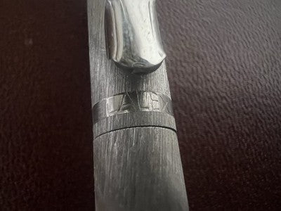 Lalex Stylo-Plume Sphère Corps Rhodium Mat Profils Poli Italienne Écrit Rétro