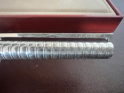 🔴 DUPONT penna sfera placcata argento grande eleganza francese scrive astuccio