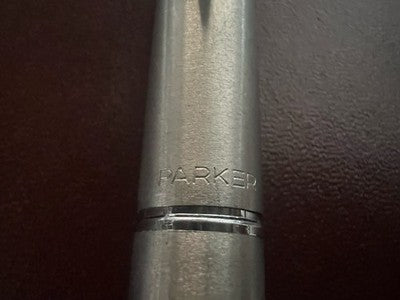 PARKER 45 Chrome Satin Fountain Pen F Nib With Vintage Case