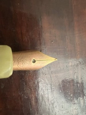Globus Stylo-Plume Stylo à Plume Celluloid Nacre A Piston Écrit Vintage