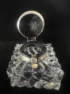 🔴 Calamai da scrivania cristallo e ottone epoca fine Ottocento grandi misure