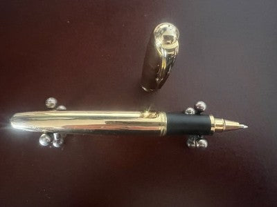 TOMBOW Ballpoint Pen 77 Golden Metal Refill Rollerball Writes Japan Vintage 70 
