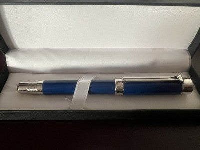 🔴 LABAN Britannia Füllfederhalter, blauer Lack, M-Feder, neu, NOS (ungetragen)