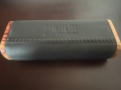 Tibaldi Schachtel Box Stift Bentley Leder Schwarz Holz Wurzelholz Tür Stifte C