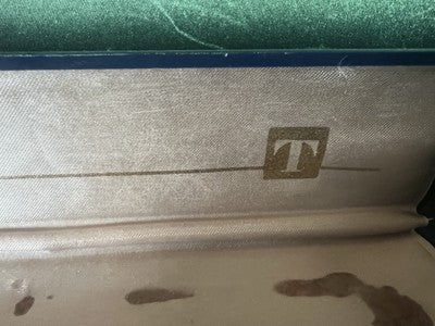🔴 TISSOT box scatola orologio astuccio custodia cofanetto blu macchie vintage