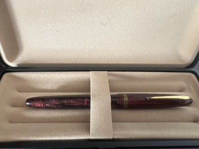 🔴 ASTURA penna stilografica 108 celluloide pulsante di fondo scrive vintage '50