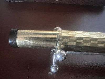 ZENITH EXTRA Pluma Retractable Chapada En Oro De 18K Ajedrez Vintage '40 