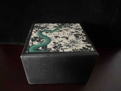 🔴 GUCCI scatola gioiello astuccio cofanetto serpente verde L 8,5 vintage