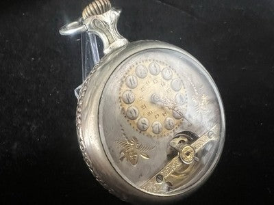 Red HEBDOMAS Manual Pocket Watch 8 DAY Breguet Spiral Vintage Works
