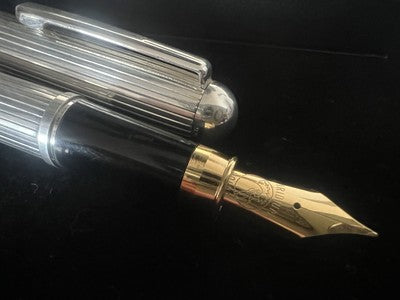 🔴 LECCE PEN penna stilografica ARGENTO 925 MASSICCIO iridium M forte peso