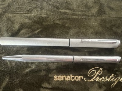 Senator Stylo-Plume Stylo à Plume Et Sphère Chrome Avec Trousse et Cartouches 