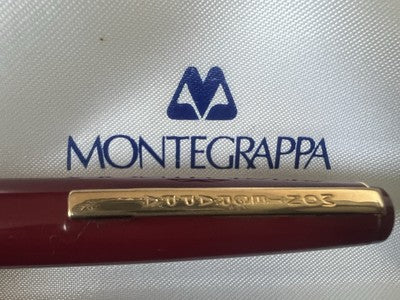 Montegrappa Stift Füllfederhalter Bordeaux A Kolben Schreibt Vintage