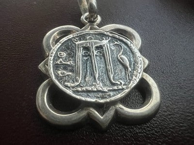 🔴 Ciondolo GERARDO SACCO Argento 925 Maschere & Monete con medaglia vintage